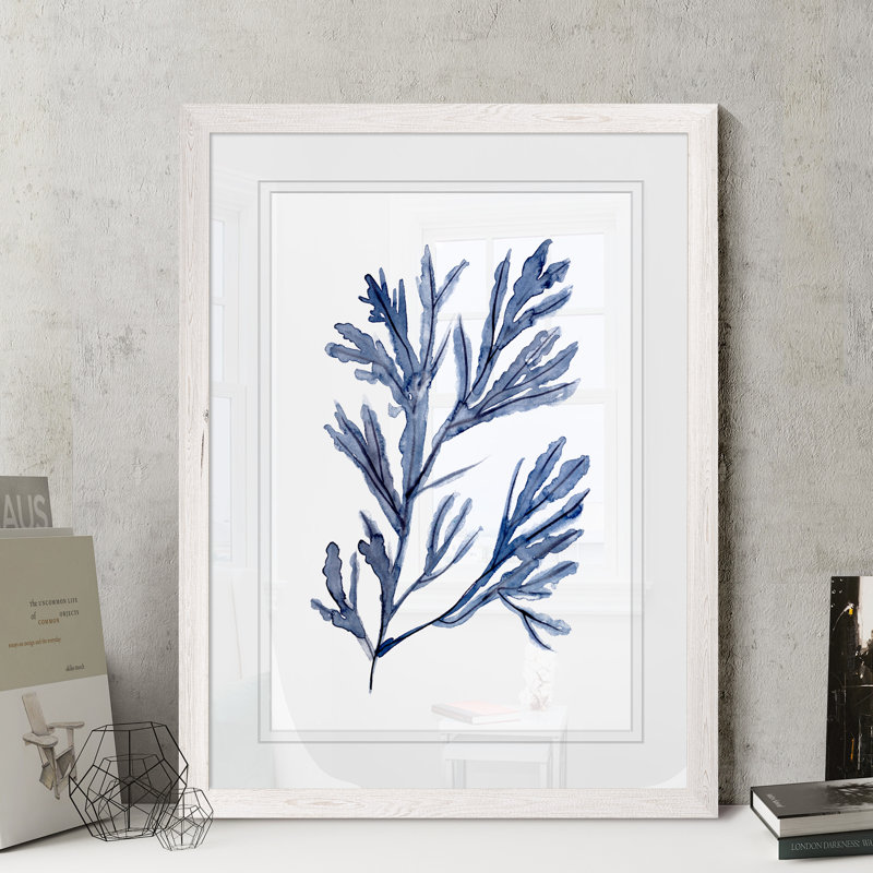 «Seaweed Under Water I» par Paul Cezanne - reproduction d'art encadrée, H 24 po x l 18 po x P 1,25 po, Blanc