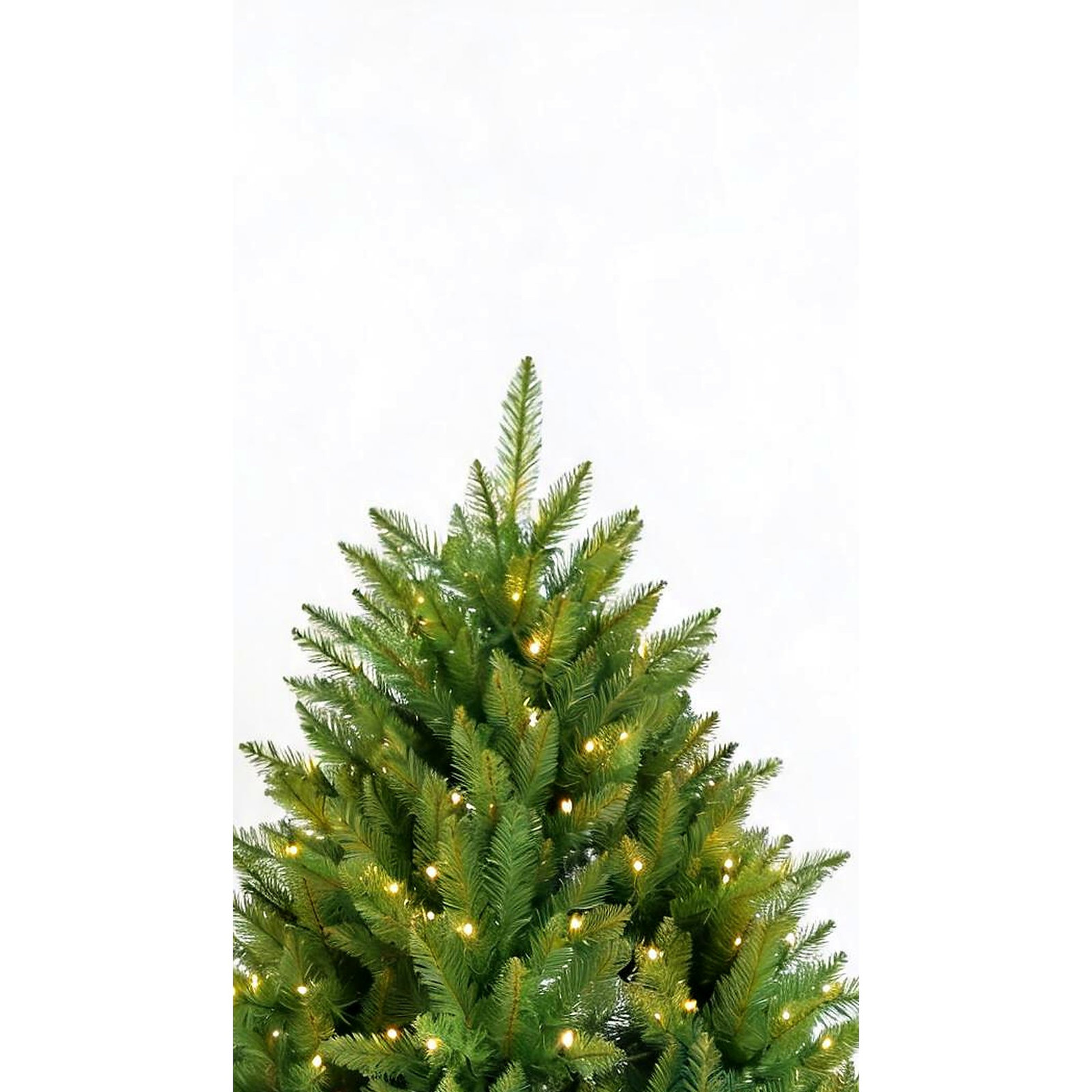 6.89 Ft Artificial Pre-Lit Christmas Tree With Lights, Farmhouse Greenery Xmas Tree With Branch Tips Sturdy Metal Stand
