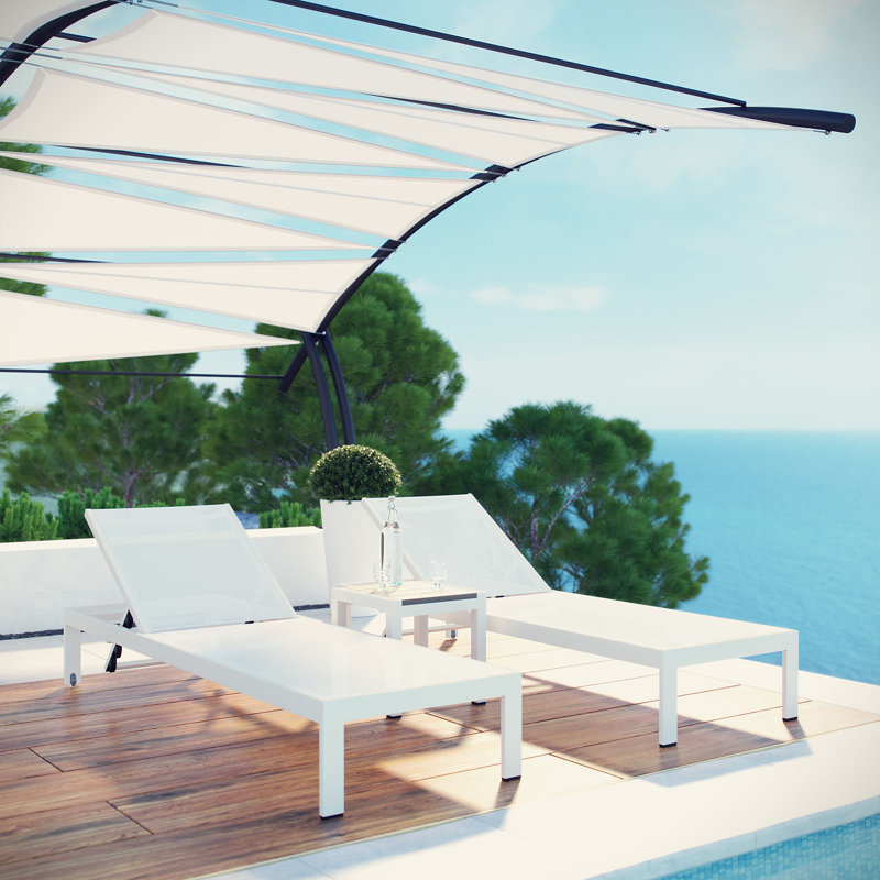 Shore Aluminum Outdoor Chaise, White
