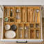 Ensemble de 14 tiroirs en bambou, bacs en bois multi-usages pour la cuisine, la salle de bain, le bureau et l'organisation de maquillage-122738326