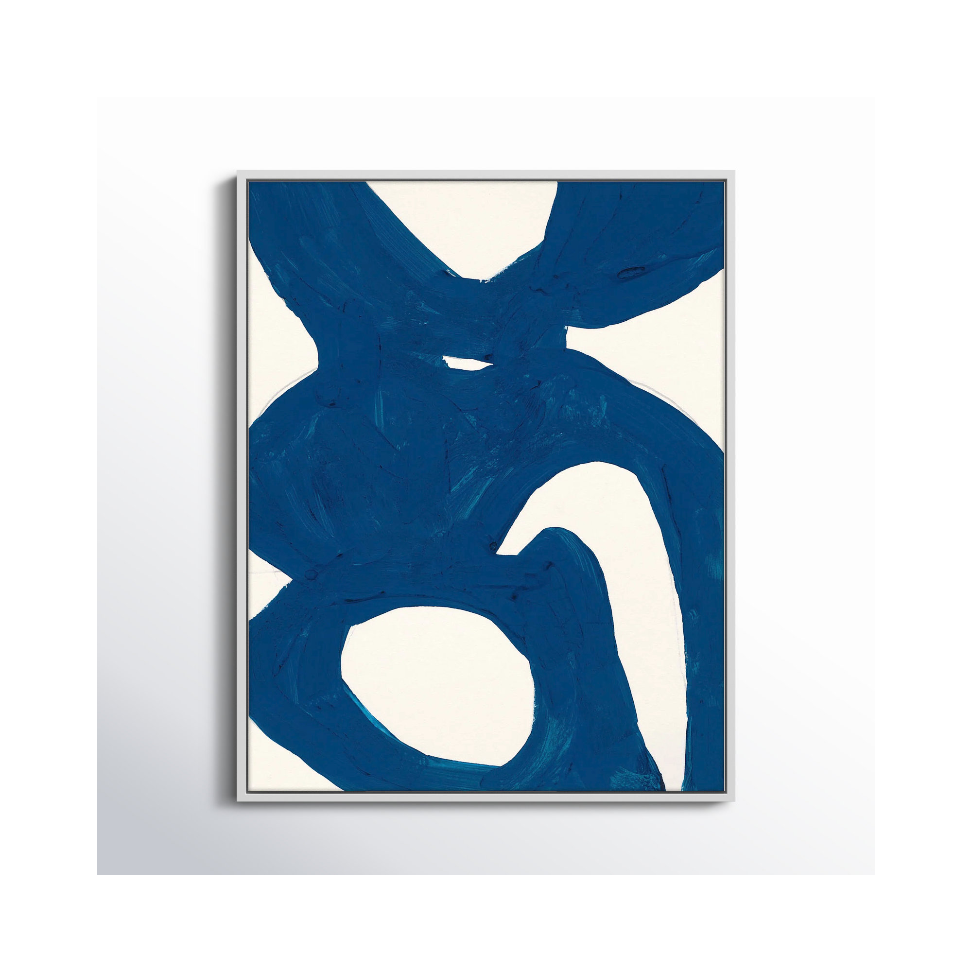 Blue Harmony 1 by Andrea Stokes, White Framed, 38" H x 30" W x 1.375" D
