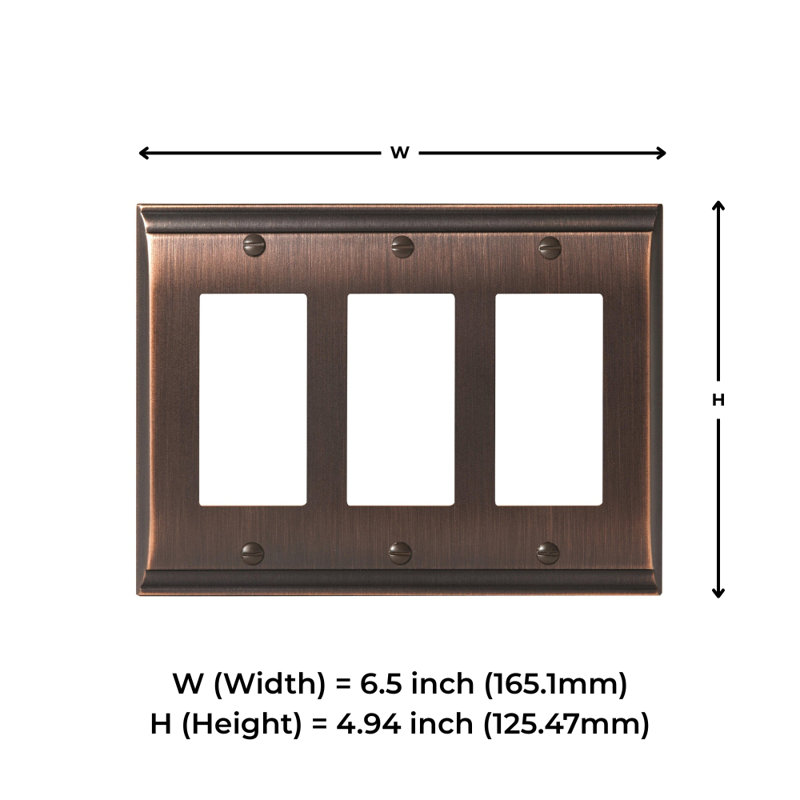 Candler 3-Gang Rocker Wall Plate, Oil-Rubbed Bronze