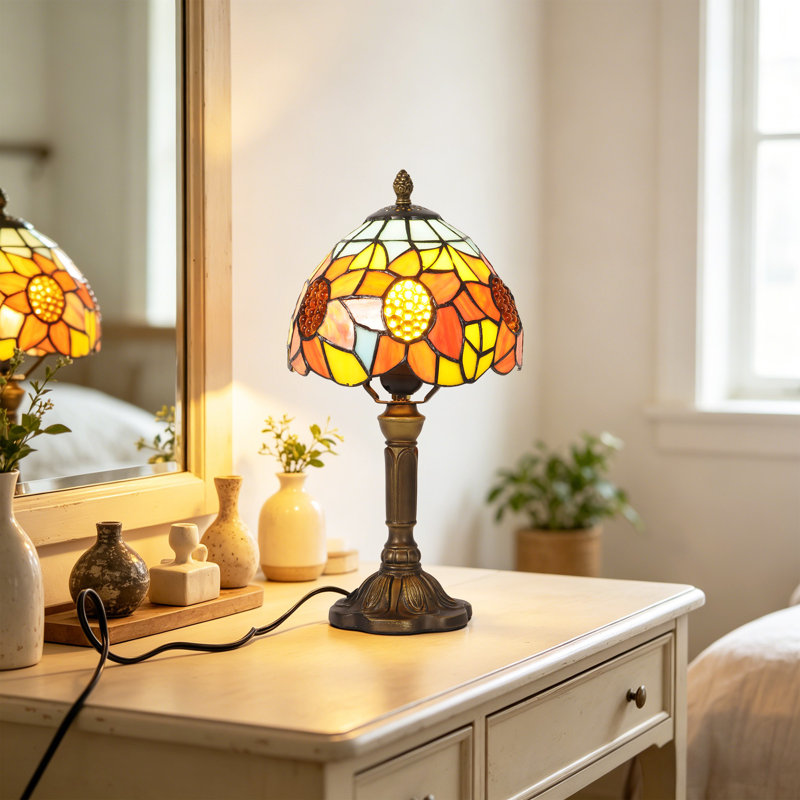 14" Tiffany Sunflower Table Lamp (Bulb Include)