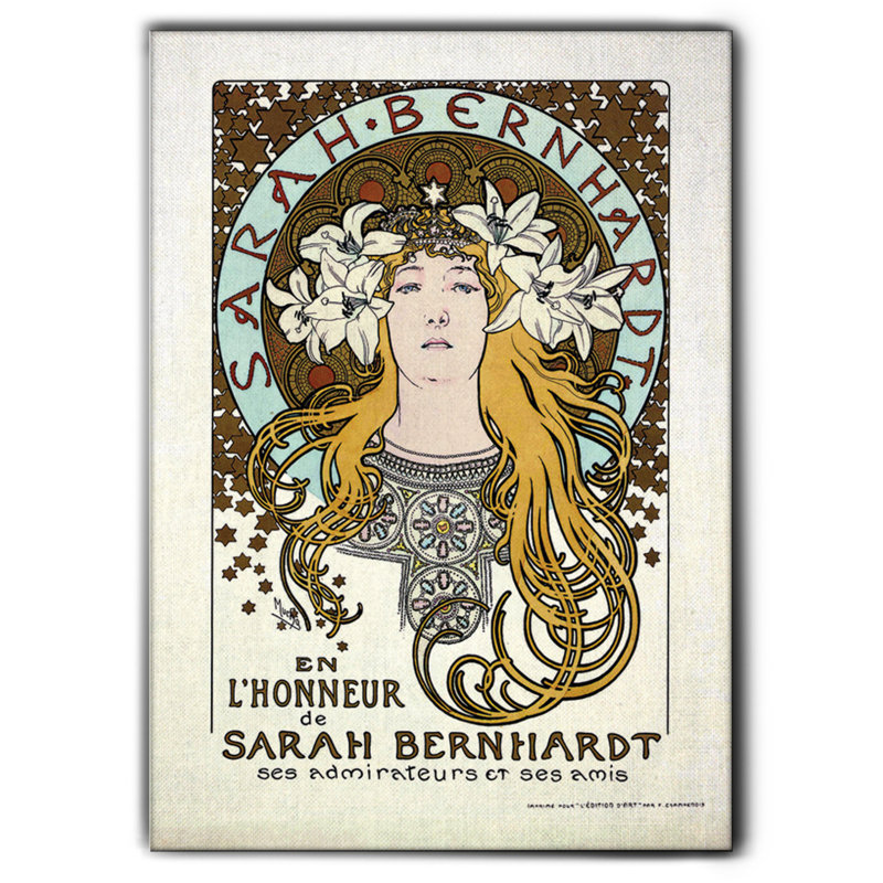 in Onore di Sarah Bernhardt by Alphonse Mucha - Rectangle Print on Canvas, 135cm H x 95cm W