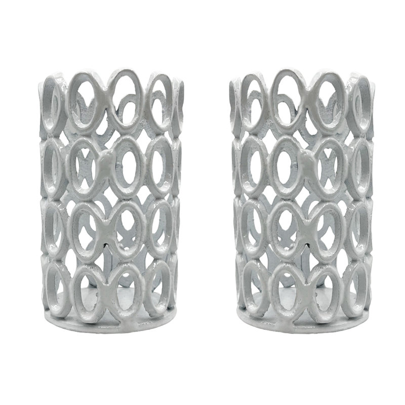 6.5'' H Aluminum Tabletop Votive Holder, White