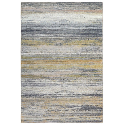 Gold Abstract Stain Resistant Area Rug