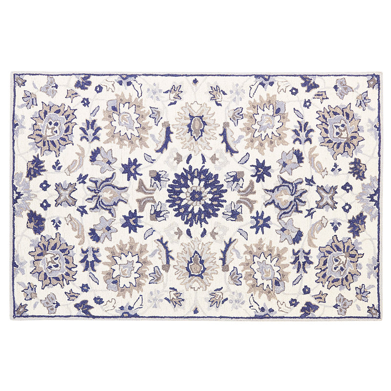 Alasiah Floral Wool Hand Woven Area Rug, Rectangle 140 x 200cm