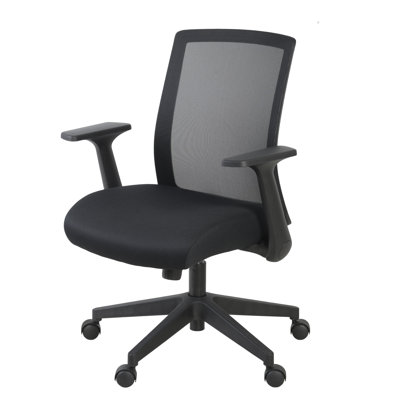Regency Squire Ergonomic Task Mesh Office Swivel Chair With Flip Up Arms - Black by Regency