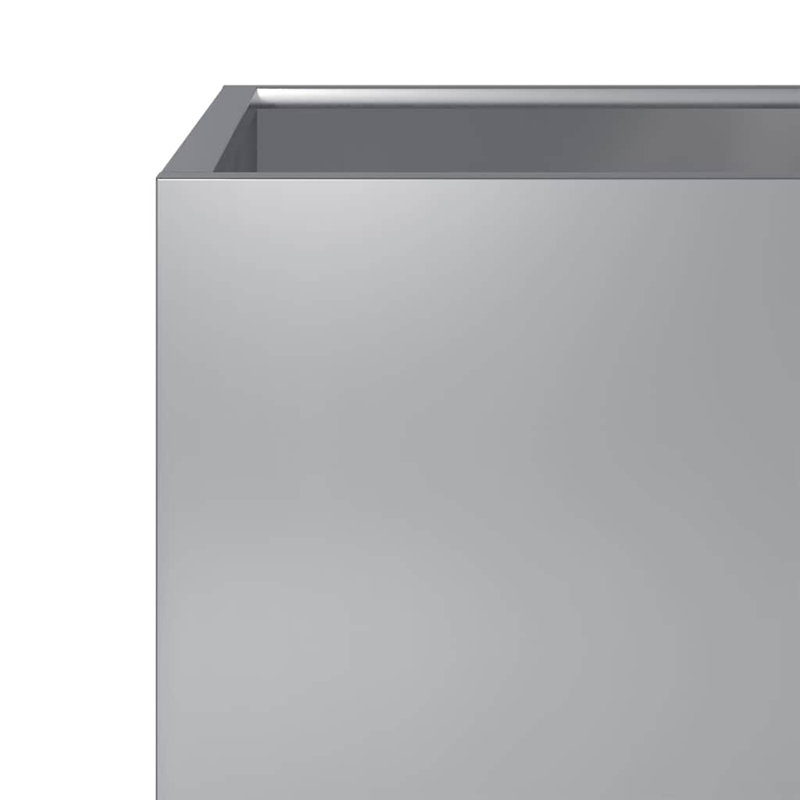 Ensemble de 2 jardinières vidaXL en acier galvanisé gris, H 15,7 po x l 15,7 po x P 15,7 po, Gris