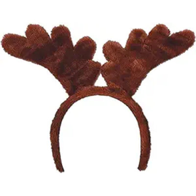 PMU Christmas Soft-touch Reindeer Antlers Headband Brown Christmas Costume Party Accessories Pkg/1