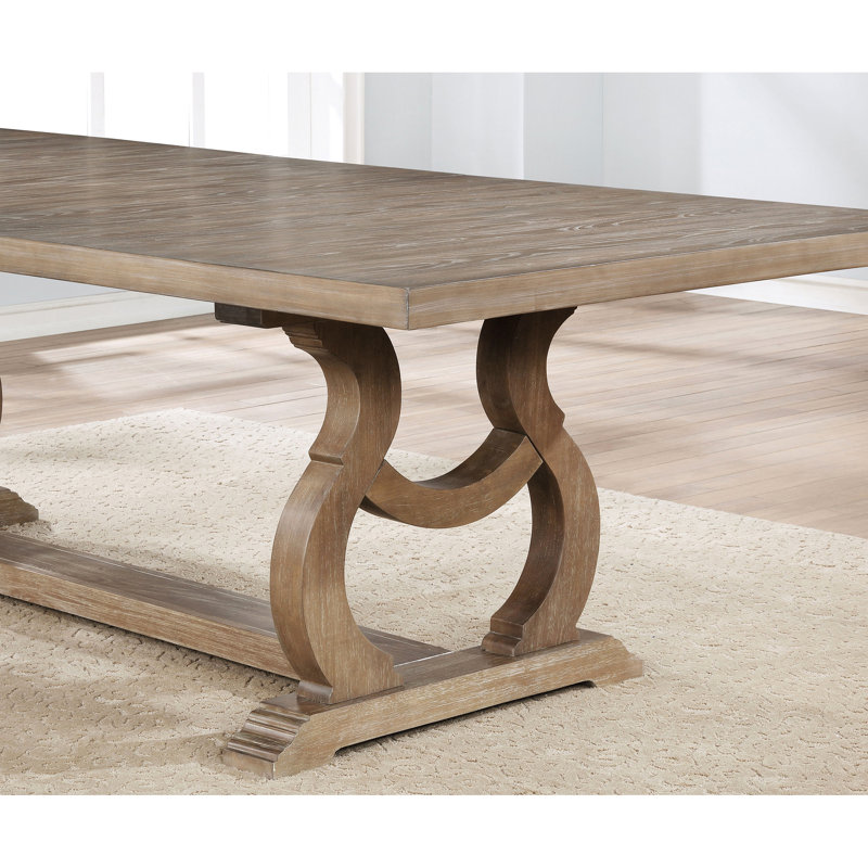 Table rectangulaire avec rallonge amovible et chaises à dossier solide à 4 boutons dans une élégante garniture cloutée de 5 pièces orge