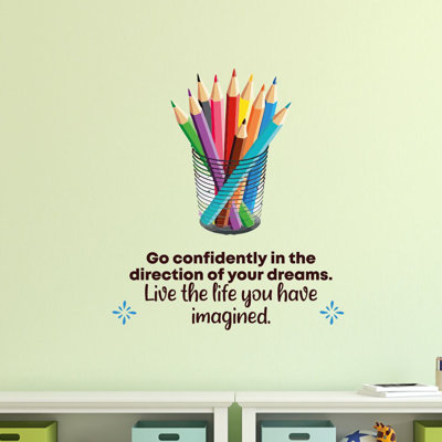 Adhésif décoratif en vinyle "Live The Life crayons"