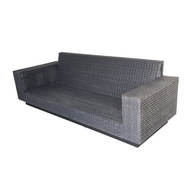 Aceline Wicker Outdoor Sofa with Sunbrella Cushions