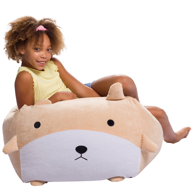 Petit fauteuil à billes Cozy Animal, H 19 po x l 24 po x P 24 po, Mélange de polyester brun clair pour chien