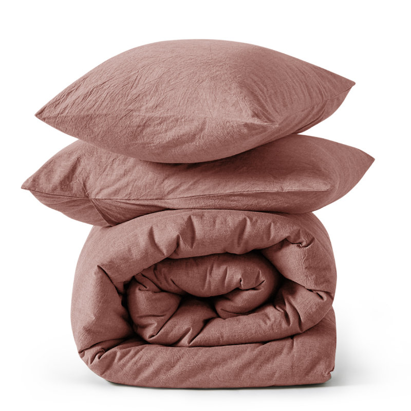 Best Seller Bedsure Cotton Fabric With Microfiber Inner Fill Comforter Set, 143TC, Pink Clay