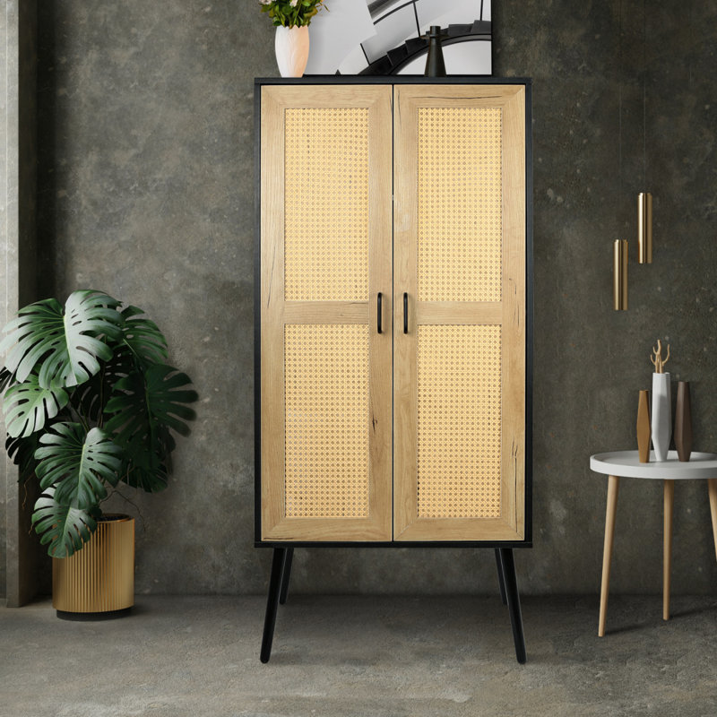 Armoire de rangement en bois avec tablette Farmhouse