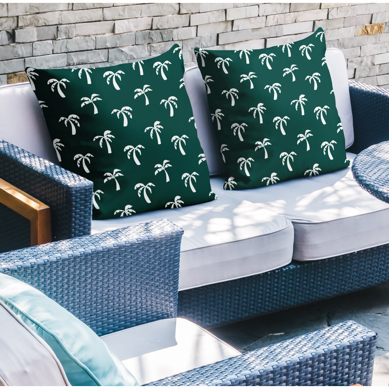 Housse et insert de coussin décoratif intérieur / extérieur en mélange de polyester, L 17 po x H 17 po, Émeraude
