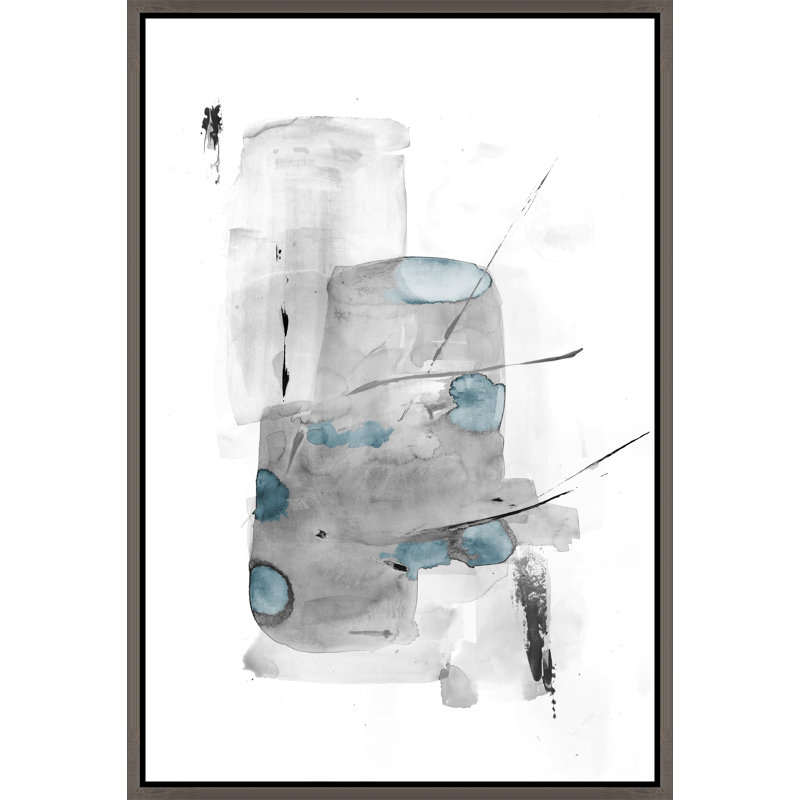 «Blue Azul VIII» par Eve Fairwell - peinture sur toile à cadre flottant