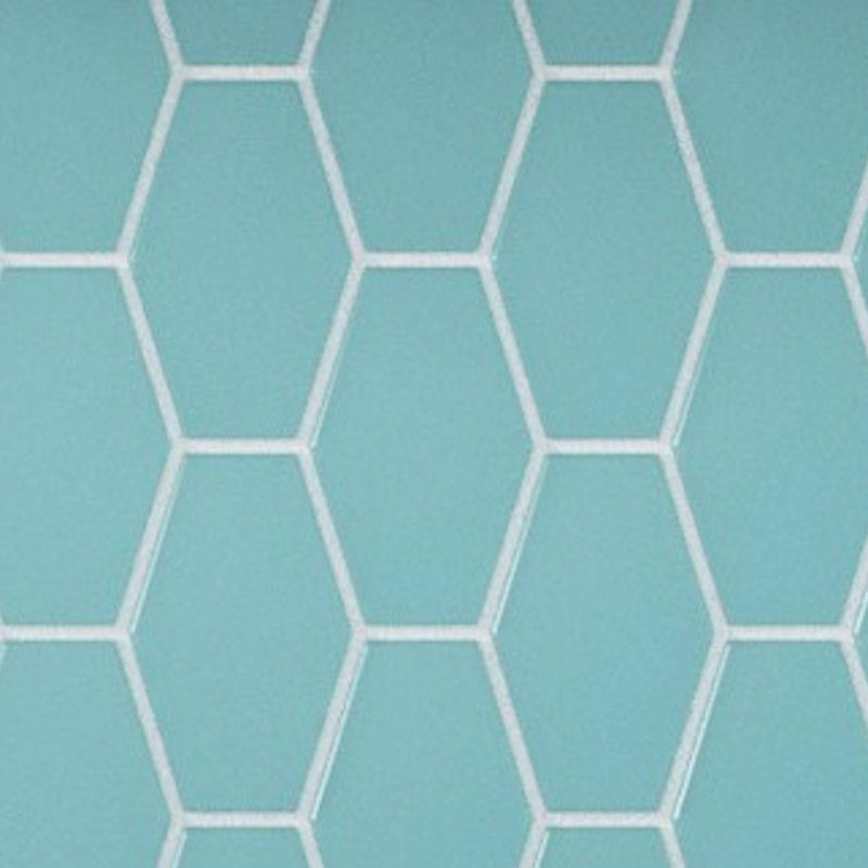 Long Hex 10.60in.x11 in. Glass Mosaic Tile, Skyline Matte