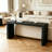 58'' Narrow Black Modern Wooden Long Sofa Console Table For Living Room
