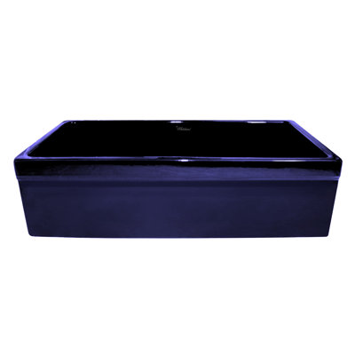 Évier de cuisine réversible en argile réfractaire à cuve simple 30 po Whitehaus: rebord 2 1/2 po, tablier avant rebord 2 po
