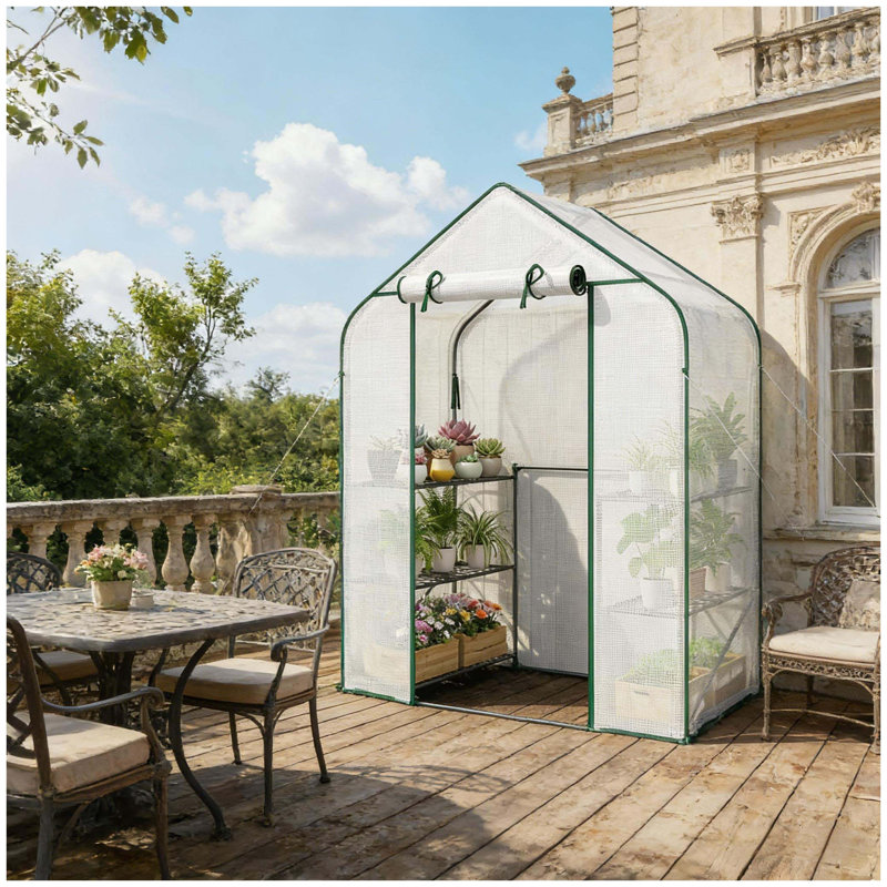 Serre de jardin, serre extérieure, serre spacieuse, Blanc