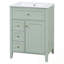 Meuble-lavabo avec lavabo, 3 tiroirs, 1 armoire et tablette réglable-2059834017
