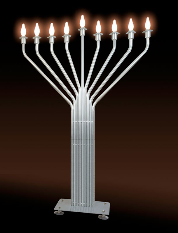 Stainless Steel Menorah Zion Judaica