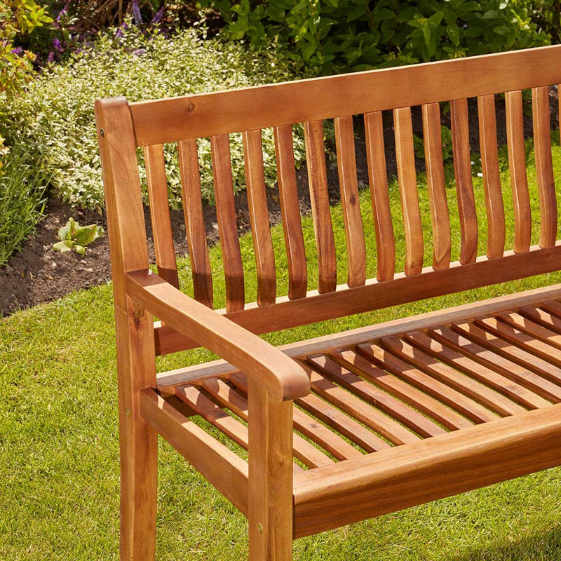 Ladulf 3 Seater Solid Wood Bench