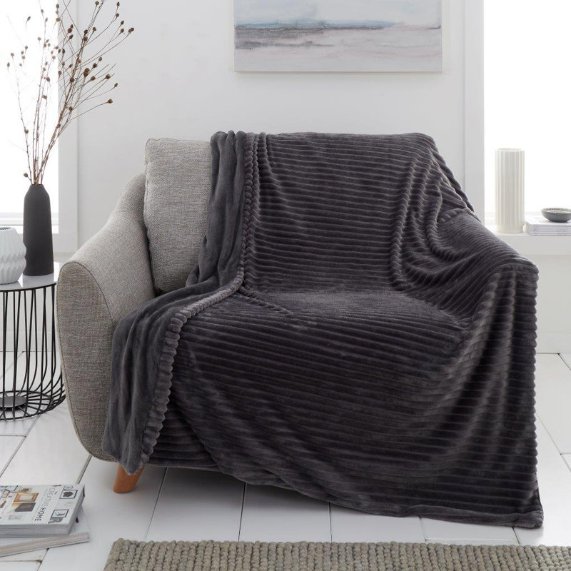 Throw Blanket, 180 cm L x 130 cm W, Charcoal