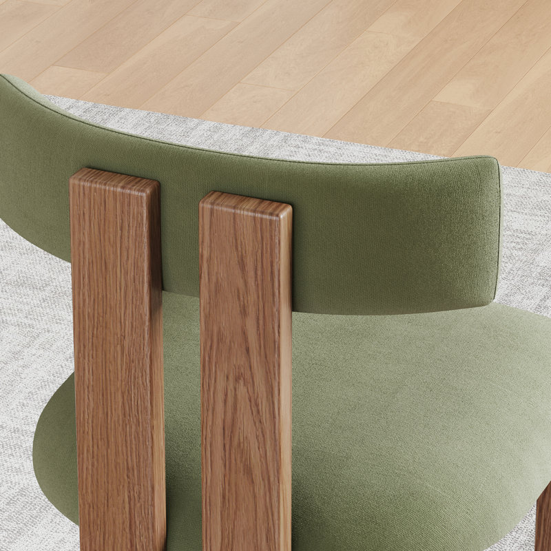 (Ensemble de 2 chaises de salle à manger Valencia Carlo Boucle, Vert