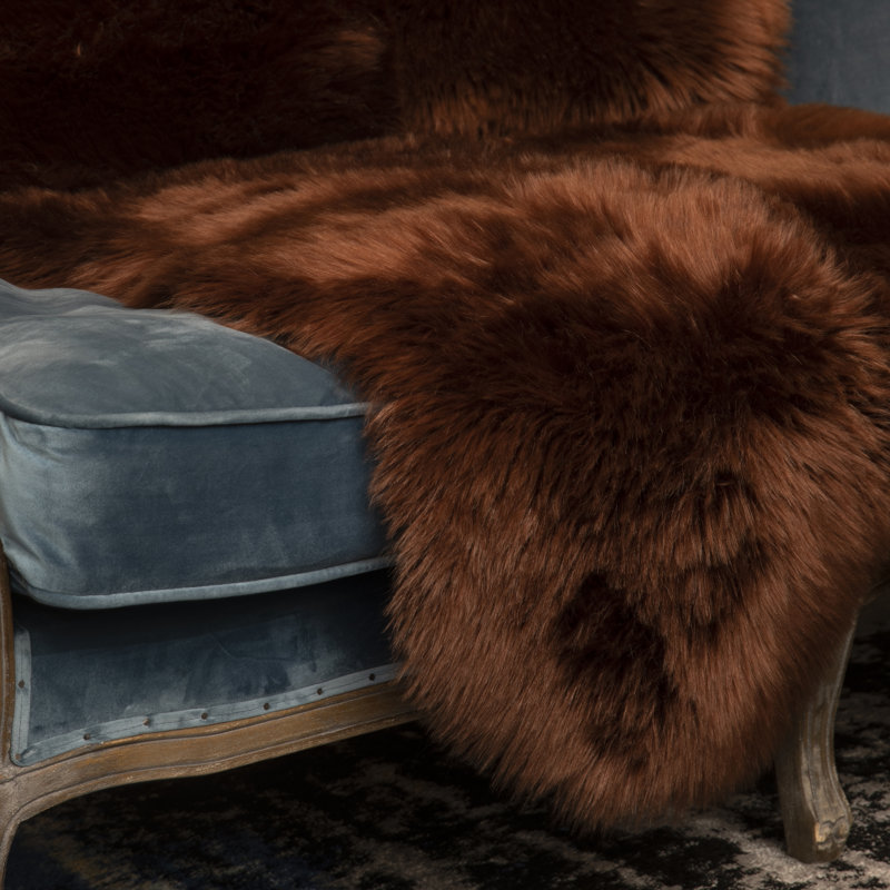 Quad Pelt Faux Fur Washable Brown Area Rug - 3' x 5'