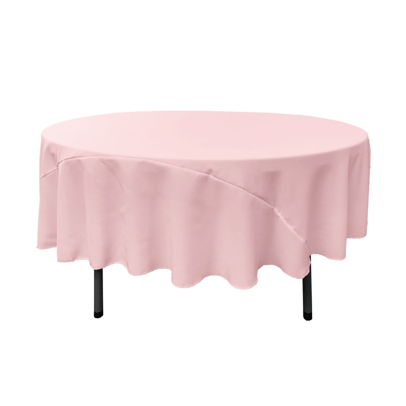 Nappe unie de couleur unie - Basics by Wayfair ™, Rose clair, Rond de 90 po