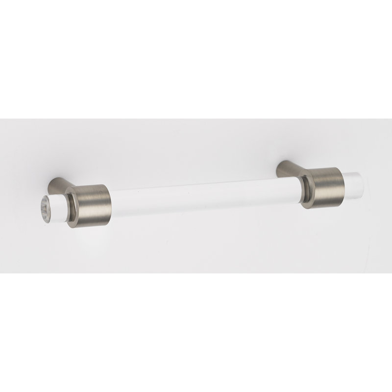 4" Satin Nickel and Acrylic Modern Bar Pull