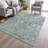 Machine Washable Indoor/Outdoor Xhevrie Seafoam Rug-2006195021