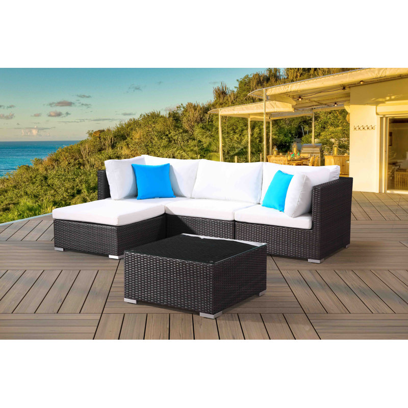 Ensemble de conversation modulaire de 5 pièces avec coussins Neco DeSoto, Anthracite