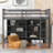 Twin Size Loft Bed with 8 Open Storage Shelves, Built-in Ladder, and Comprehensive Guardrails, Antique Grey