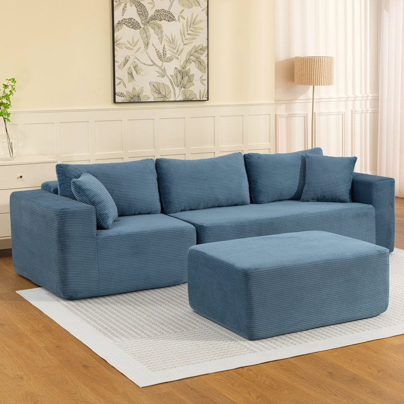 Meleri New 108" Cloud Couch Sectional, Boneless Modular Sectional Sofa With L-shaped Chaise For Living Room, No Assembly Required