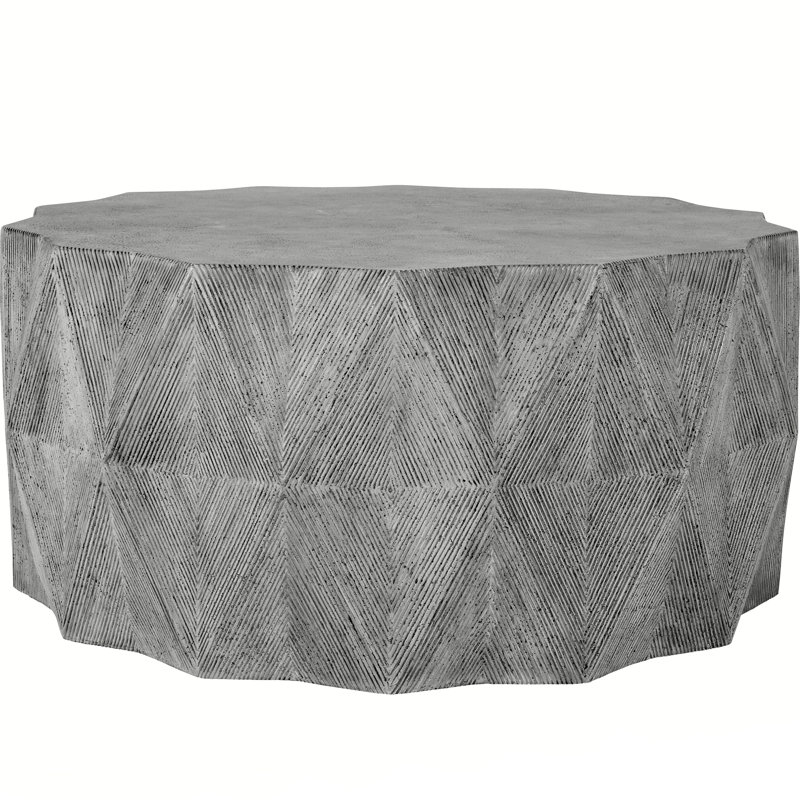 Cast Stone Coffee Table, Aged Stone Gray