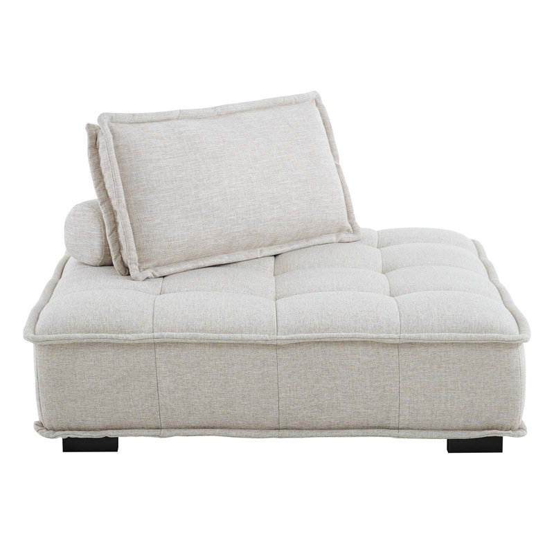 Fauteuil sans accoudoirs en tissu Modway, Polyester beige