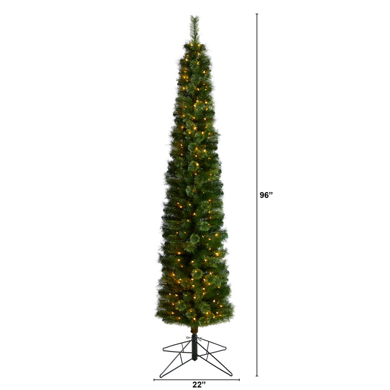 Lighted Artificial Pine Christmas Tree, 8' H