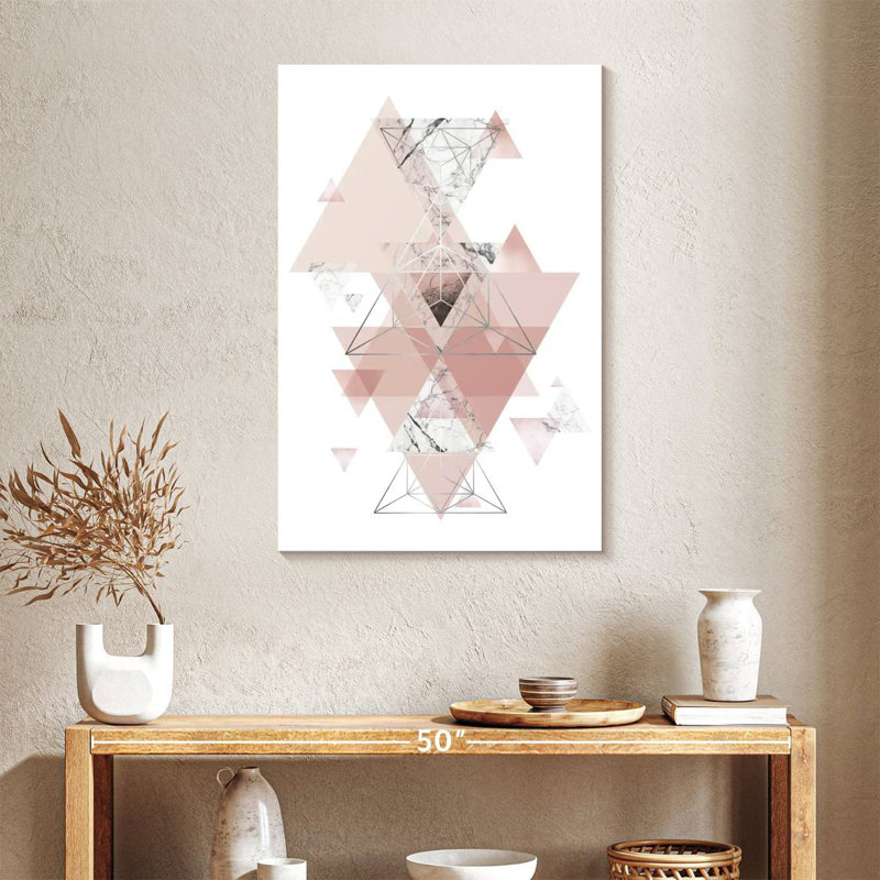 Avery Blush Pink Marbled Geometric, 36" H x 24" W
