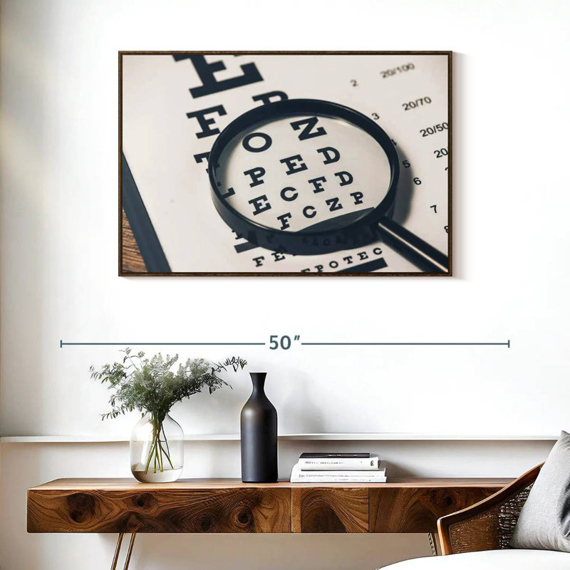 Tableau de vision, 37 po x 25 po, Cadre flottant noyer
