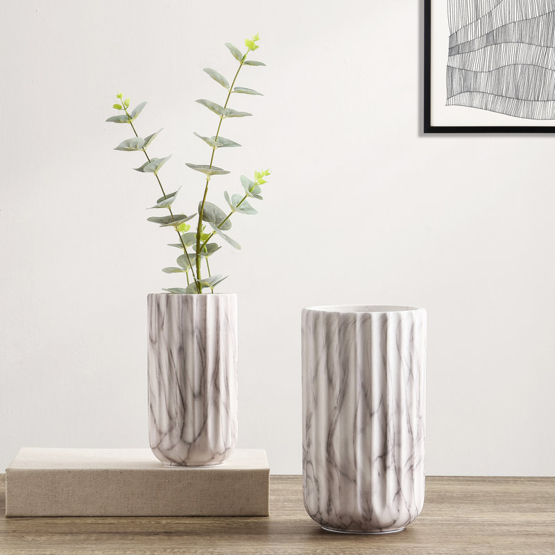Ensemble de 2 vases de table en céramique Narsi