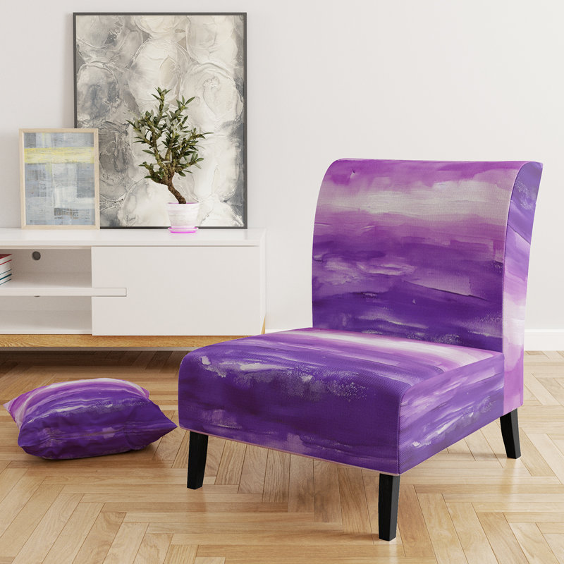 Out to Sea - Fauteuil de chambre rembourré nautique et de plage, Orange/Brown Velvet