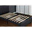 Structure de lit plateforme simple avec 2 tiroirs et tissu en lin, fabrication en bois, sans sommier tapissier, rangement gris de style séduisant, structure solide, ressort pour étudiant