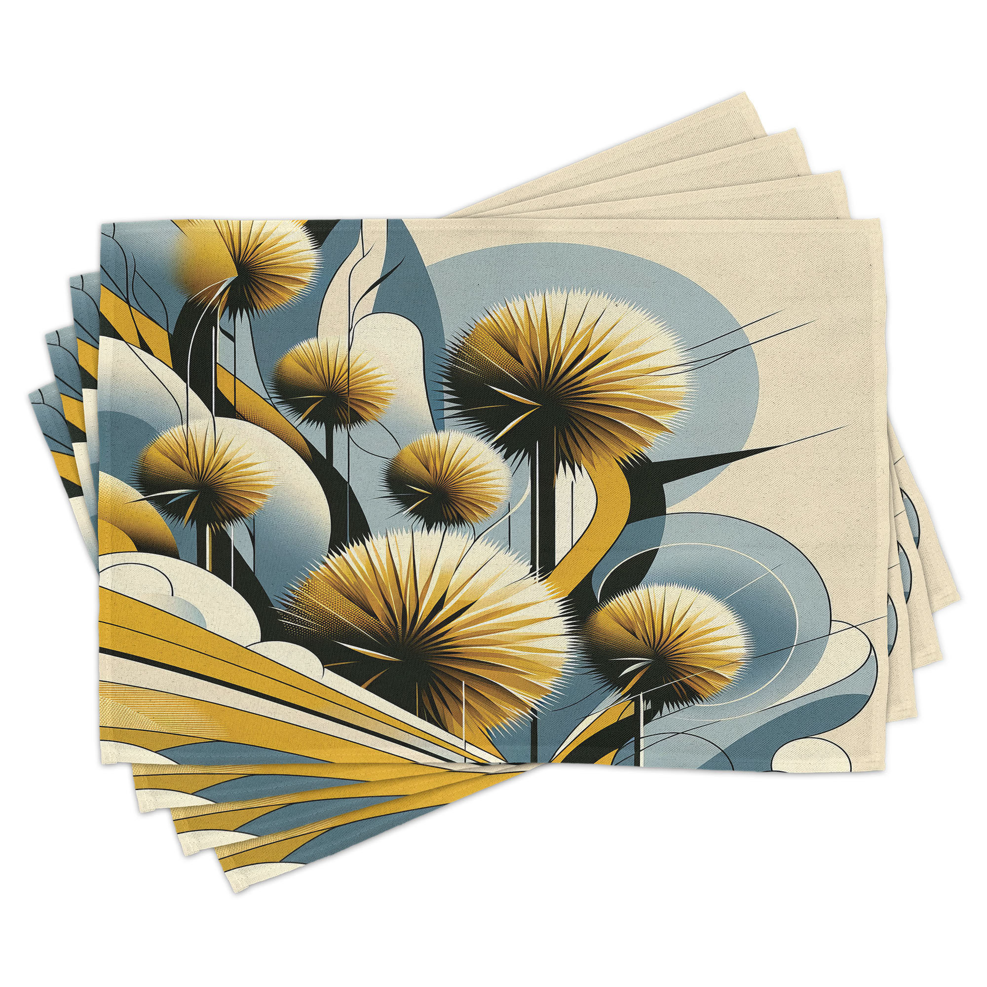 Ambesonne Floral Eucalyptus Place Mats Set of 4 Summery Thistles ...