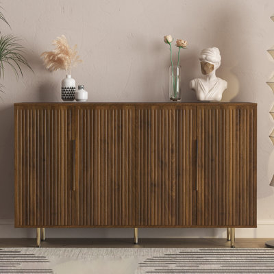 56.7" W 4-door Wood Storage File Cabinet Credenza