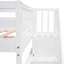 Lit superposé pour escalier avec rangement et garde-corps blanc pour chambre à coucher, pin, tablettes, rail sans ressorts, finition, escalier à quatre marches, ensemble de lattes-1626464503