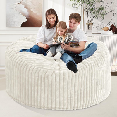 Fauteuil à billes de 5 pi, grand fauteuil à billes de 5 pi, fauteuil à billes géant pour adultes avec grand fauteuil à billes rembourré en mousse à mémoire de forme